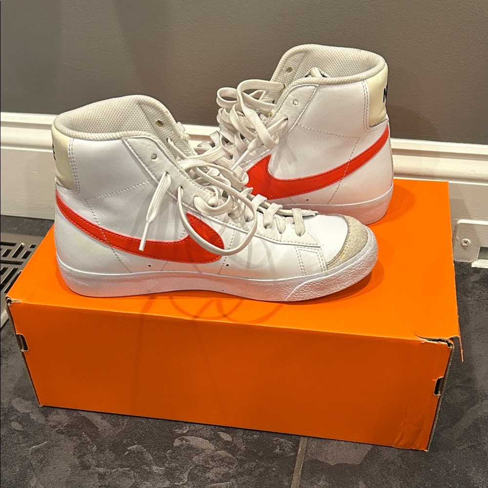 Nike Blazers Kids White and Red Sneakers